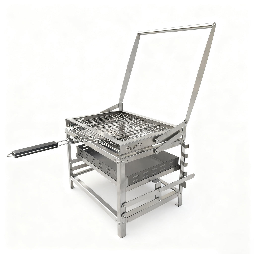 Adjustable Charcoal Rotating Grill, Rotary Outdoor BBQ Charcoal Grill for Backyard, Camping & Patio Barbecues