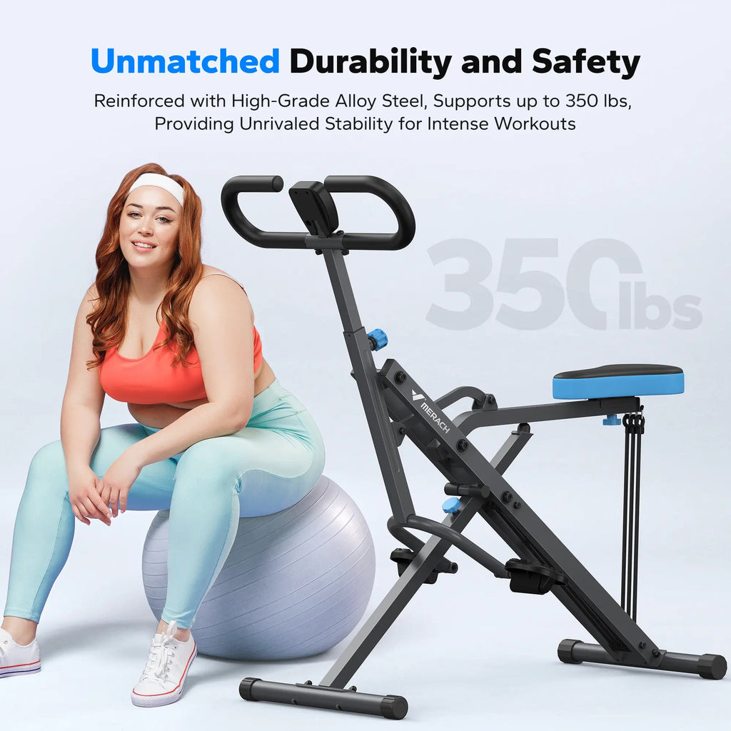 2-in-1 Squat & Rowing Machine with Adjustable Resistance – 350lbs Capa