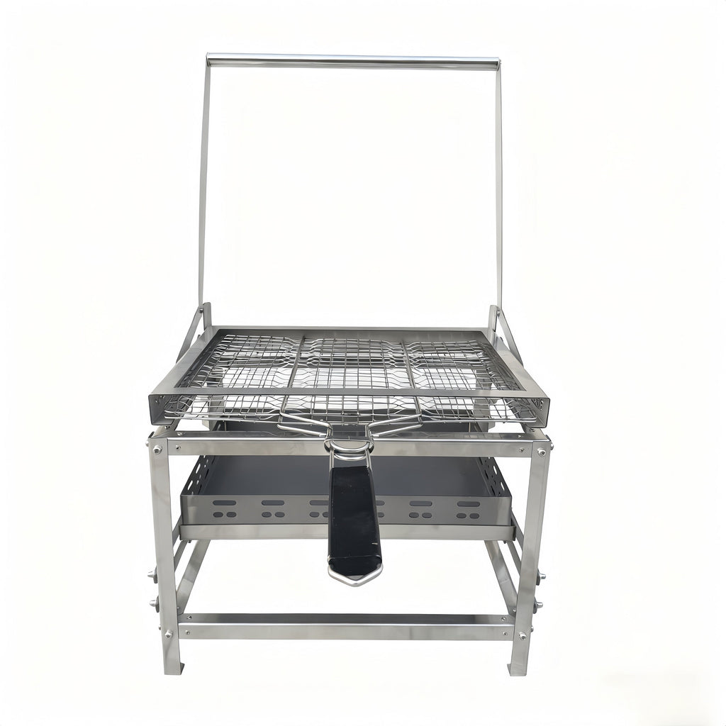 Adjustable Charcoal Rotating Grill, Rotary Outdoor BBQ Charcoal Grill for Backyard, Camping & Patio Barbecues