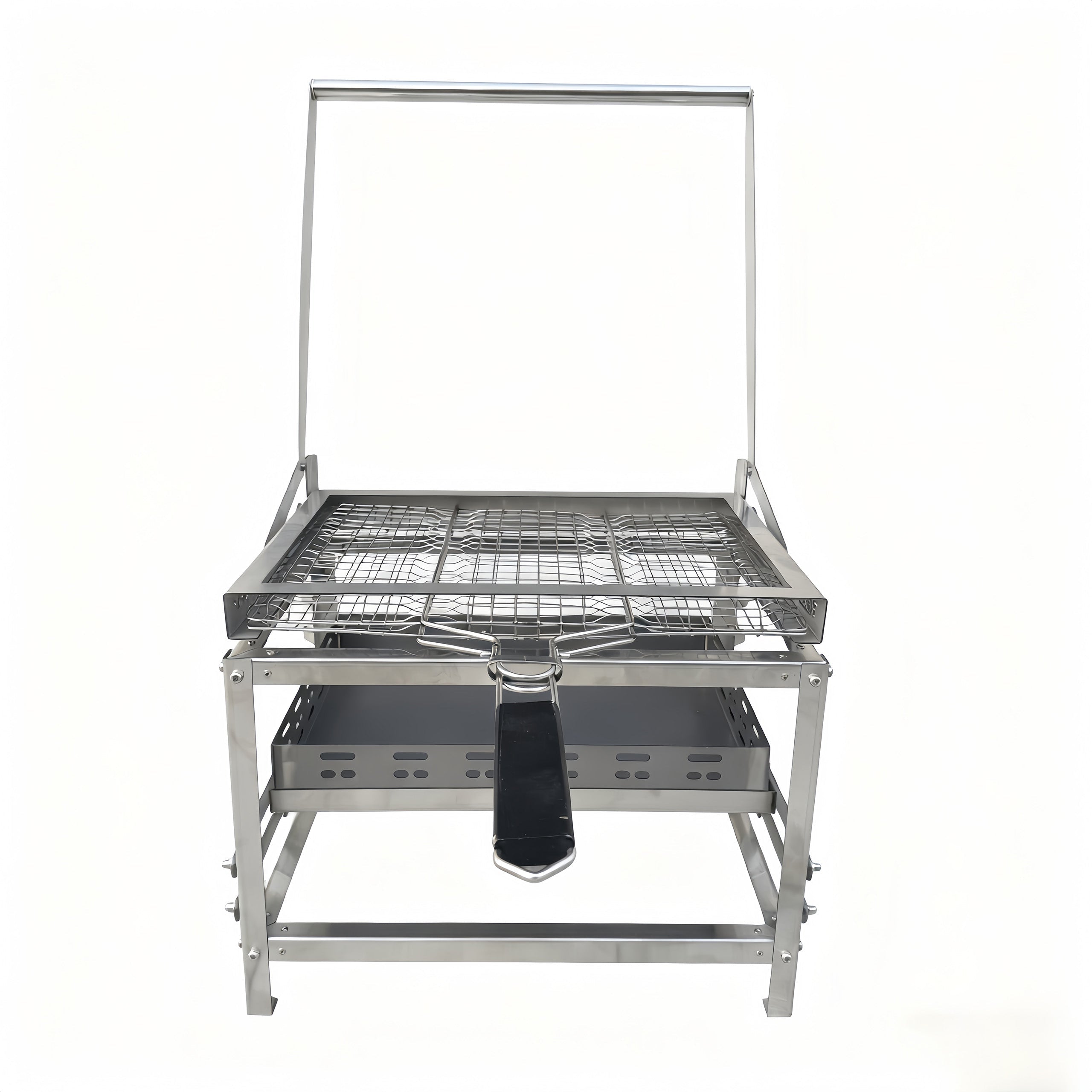 Adjustable Charcoal Rotating Grill, Rotary Outdoor BBQ Charcoal Grill for Backyard, Camping & Patio Barbecues