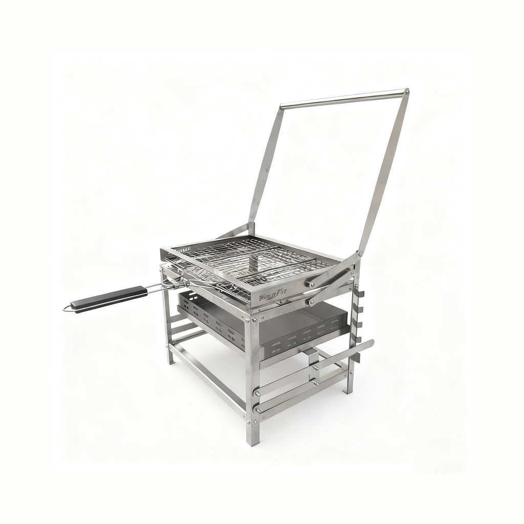 Adjustable Charcoal Rotating Grill, Rotary Outdoor BBQ Charcoal Grill for Backyard, Camping & Patio Barbecues