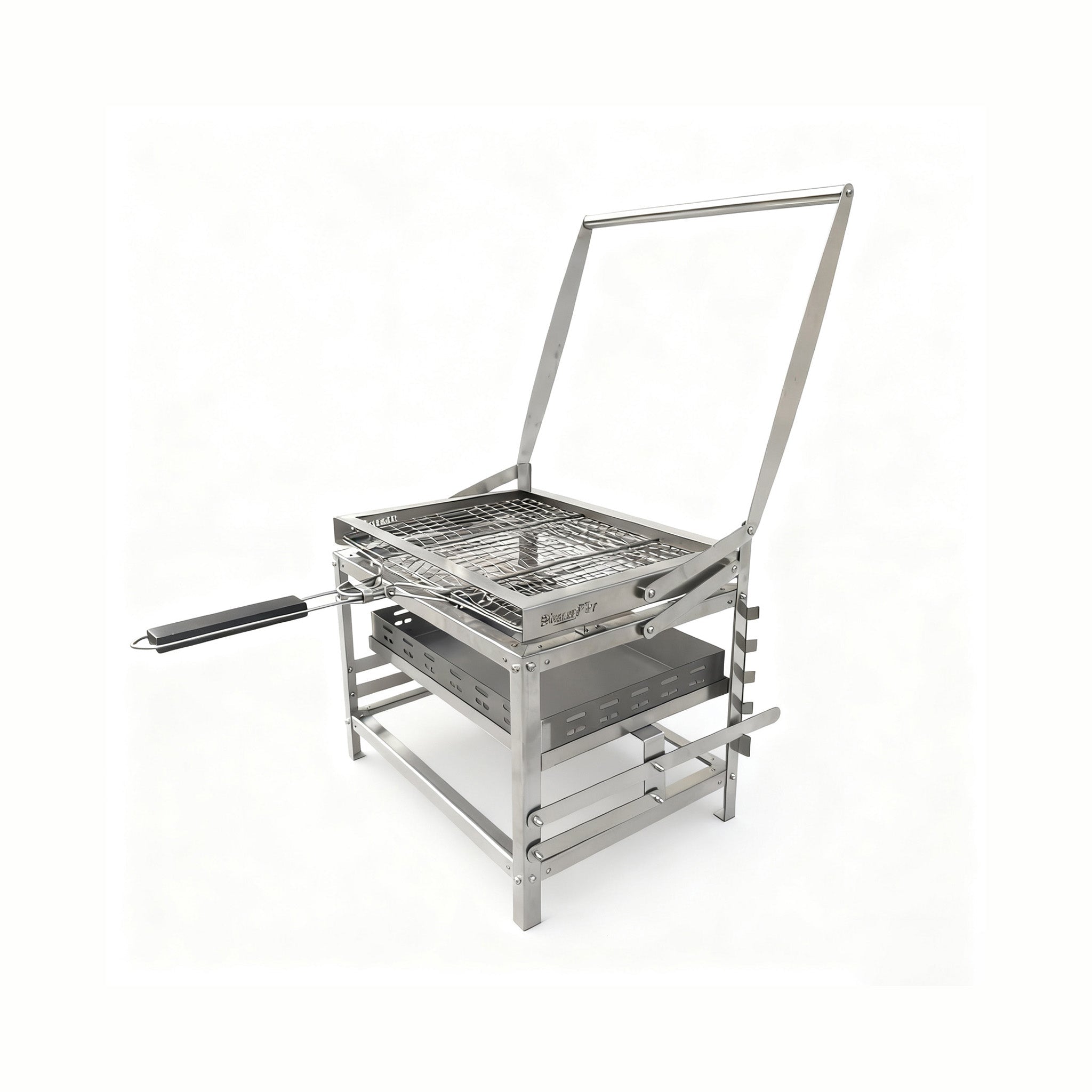 Adjustable Charcoal Rotating Grill, Rotary Outdoor BBQ Charcoal Grill for Backyard, Camping & Patio Barbecues