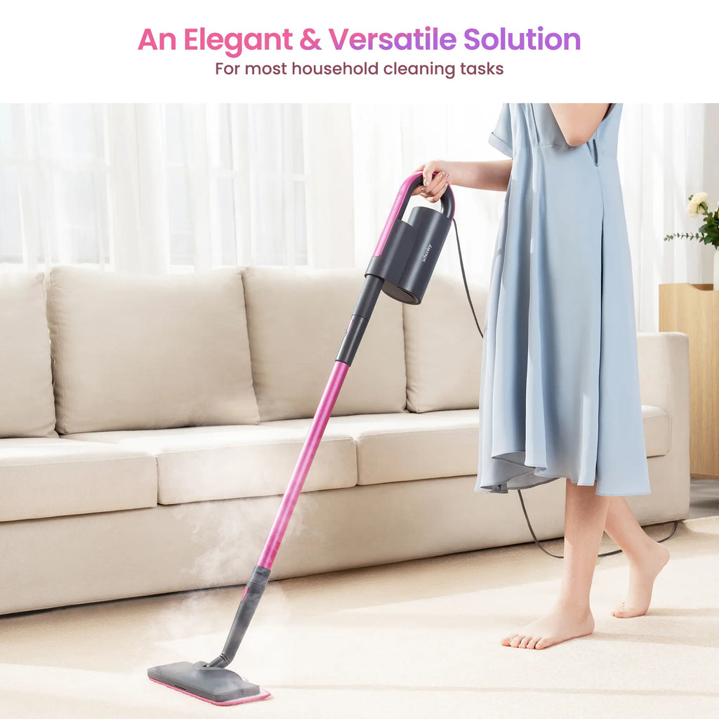 18‑in‑1 Detachable Handheld Steam Mop | Eliminate Grease & Sticky Messes on Floors, Tiles & Walls
