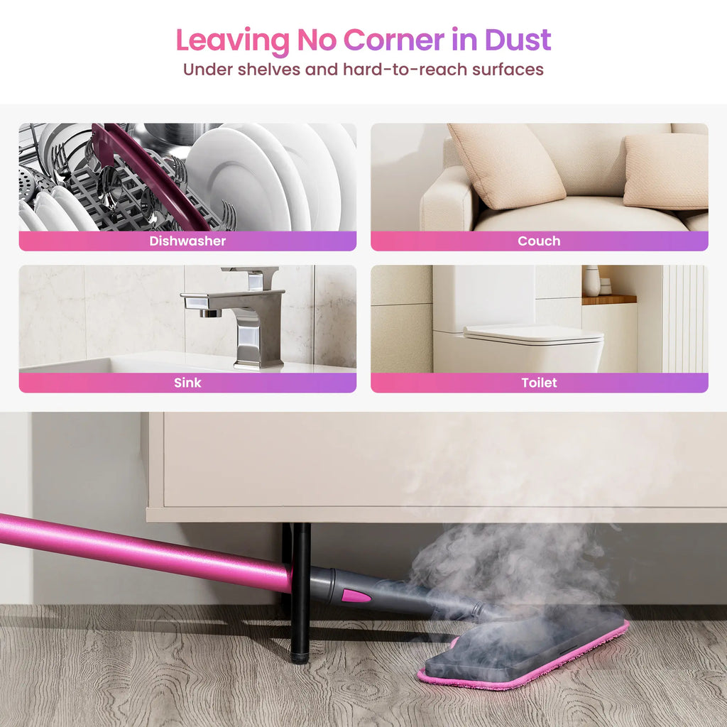 18‑in‑1 Detachable Handheld Steam Mop | Eliminate Grease & Sticky Messes on Floors, Tiles & Walls
