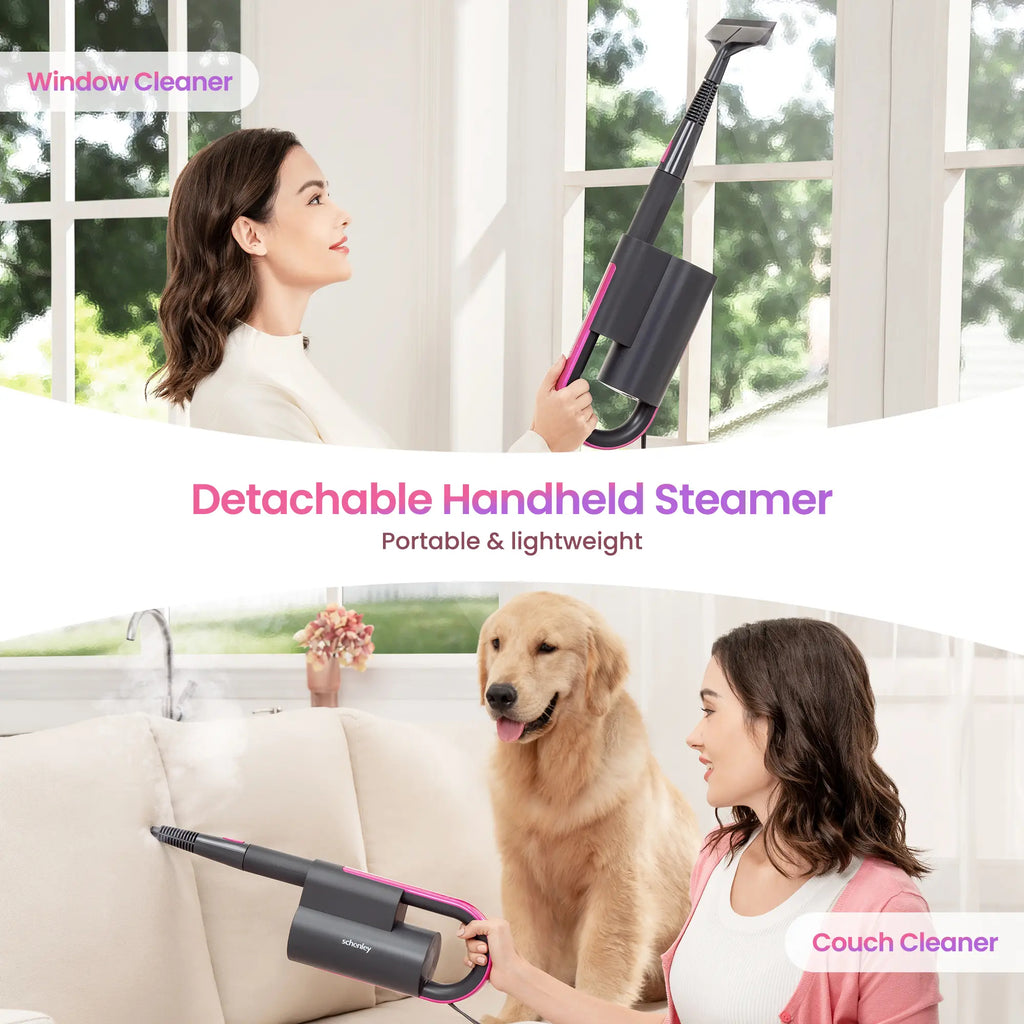 18‑in‑1 Detachable Handheld Steam Mop | Eliminate Grease & Sticky Messes on Floors, Tiles & Walls