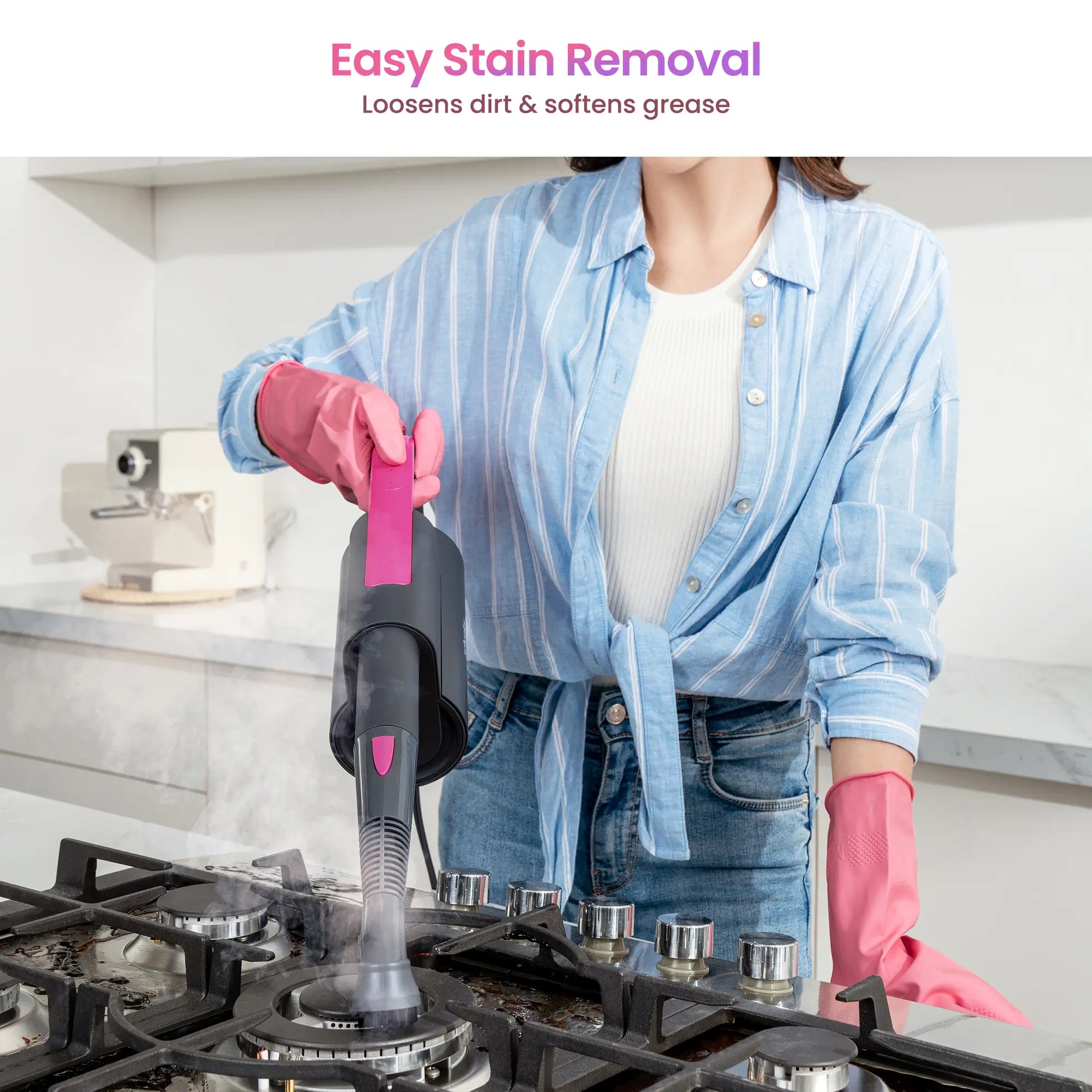 18‑in‑1 Detachable Handheld Steam Mop | Eliminate Grease & Sticky Messes on Floors, Tiles & Walls