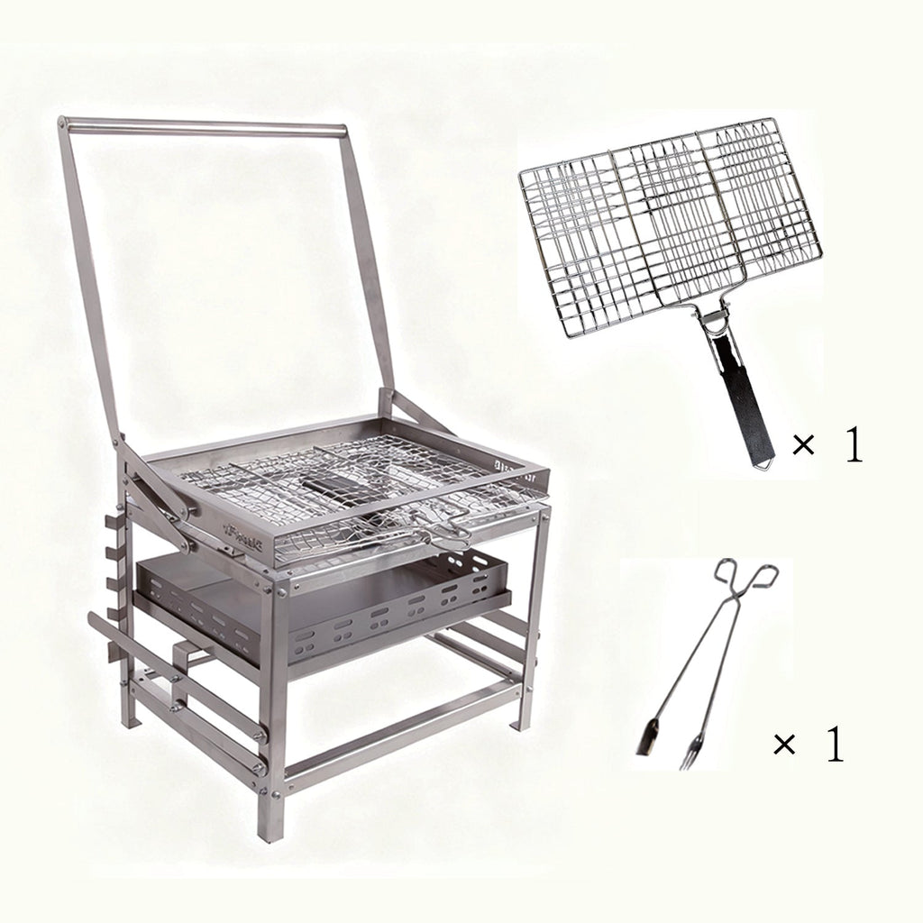 Adjustable Charcoal Rotating Grill, Rotary Outdoor BBQ Charcoal Grill for Backyard, Camping & Patio Barbecues