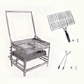 Adjustable Charcoal Rotating Grill, Rotary Outdoor BBQ Charcoal Grill for Backyard, Camping & Patio Barbecues