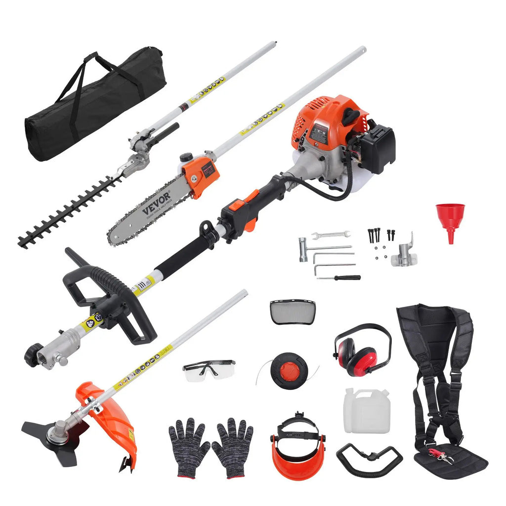 6‑in‑1 Gas Powered Garden Multi‑Tool | Trimmer, Hedge Cutter, Pole Saw & More | Perfect Outdoor Lawn Tool Gift for Him & Dad