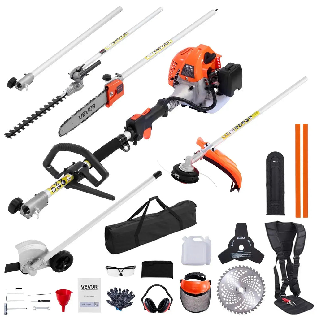 6‑in‑1 Gas Powered Garden Multi‑Tool | Trimmer, Hedge Cutter, Pole Saw & More | Perfect Outdoor Lawn Tool Gift for Him & Dad