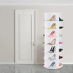 360° Rotating 7-Tier Shoe Carousel Rack, Holds 28 Pairs Round Spinning Shoe Storage for Entryway