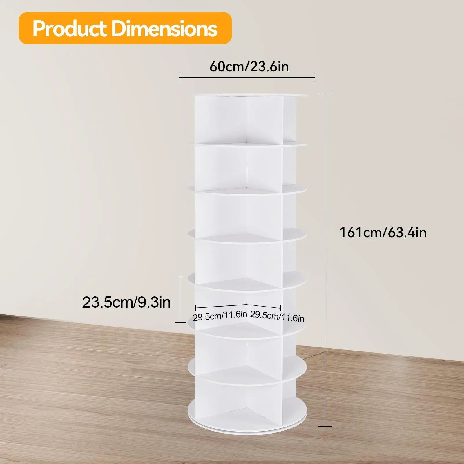 360° Rotating 7-Tier Shoe Carousel Rack, Holds 28 Pairs Round Spinning Shoe Storage for Entryway