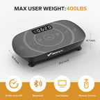 Summervibes Lymphatic Drainage Vibration Plate | 400LBS Home Gym Fitness Machine
