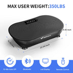 Summervibes Lymphatic Drainage Vibration Plate | 400LBS Home Gym Fitness Machine
