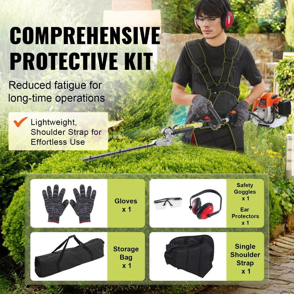 6‑in‑1 Gas Powered Garden Multi‑Tool | Trimmer, Hedge Cutter, Pole Saw & More | Perfect Outdoor Lawn Tool Gift for Him & Dad