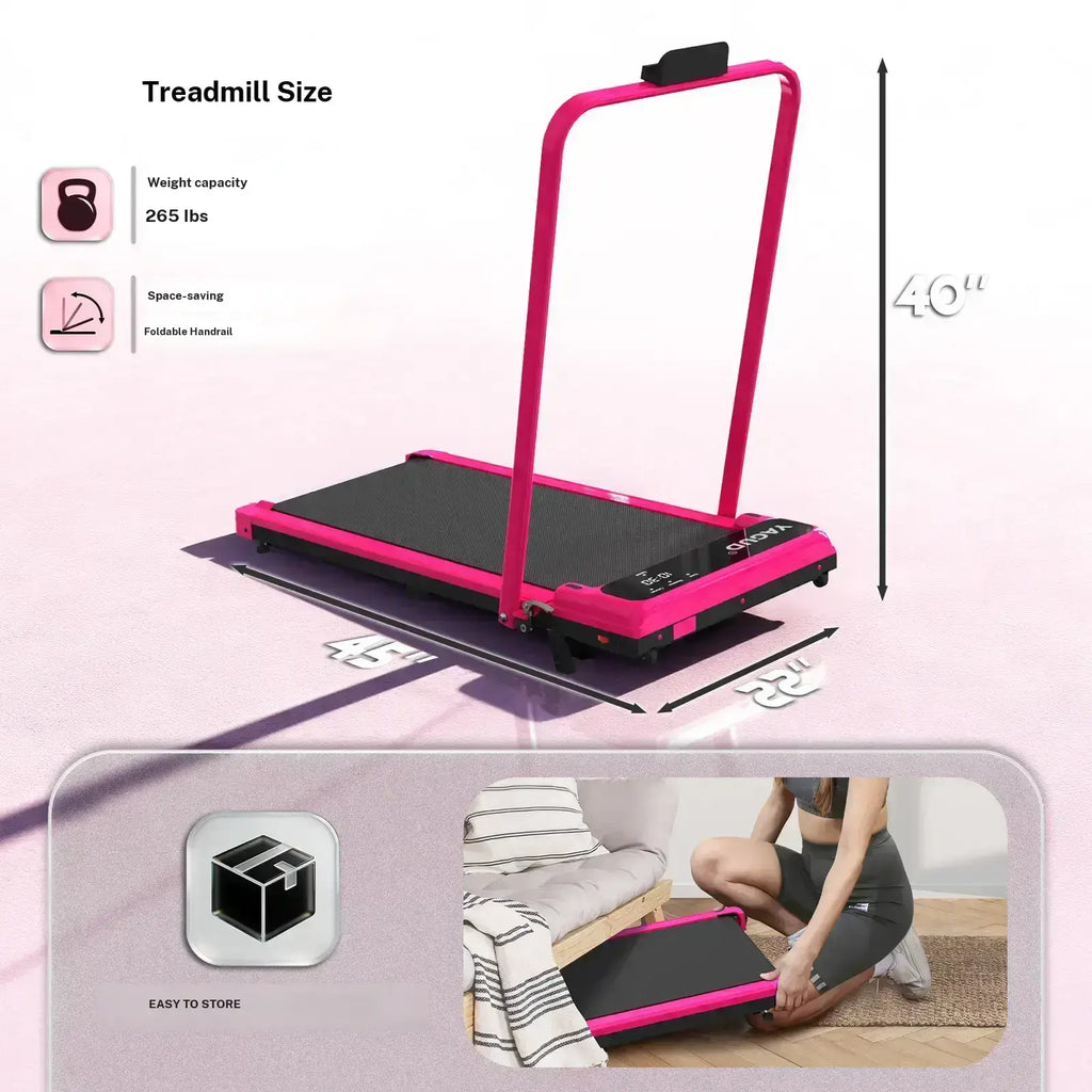 Foldable Adjustable Incline Treadmill | Silent Walking Pad for Home Workouts