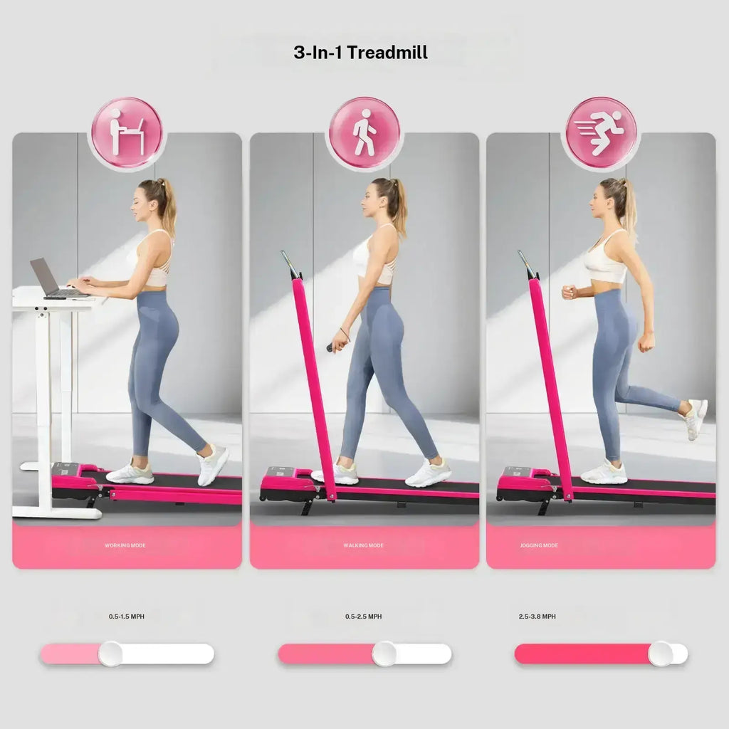 Foldable Adjustable Incline Treadmill | Silent Walking Pad for Home Workouts