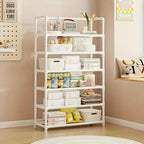 Sturdy Multi-Tier Metal Organizer Shelf, Practical Storage Furniture for Indoor Kitchen Garage Use