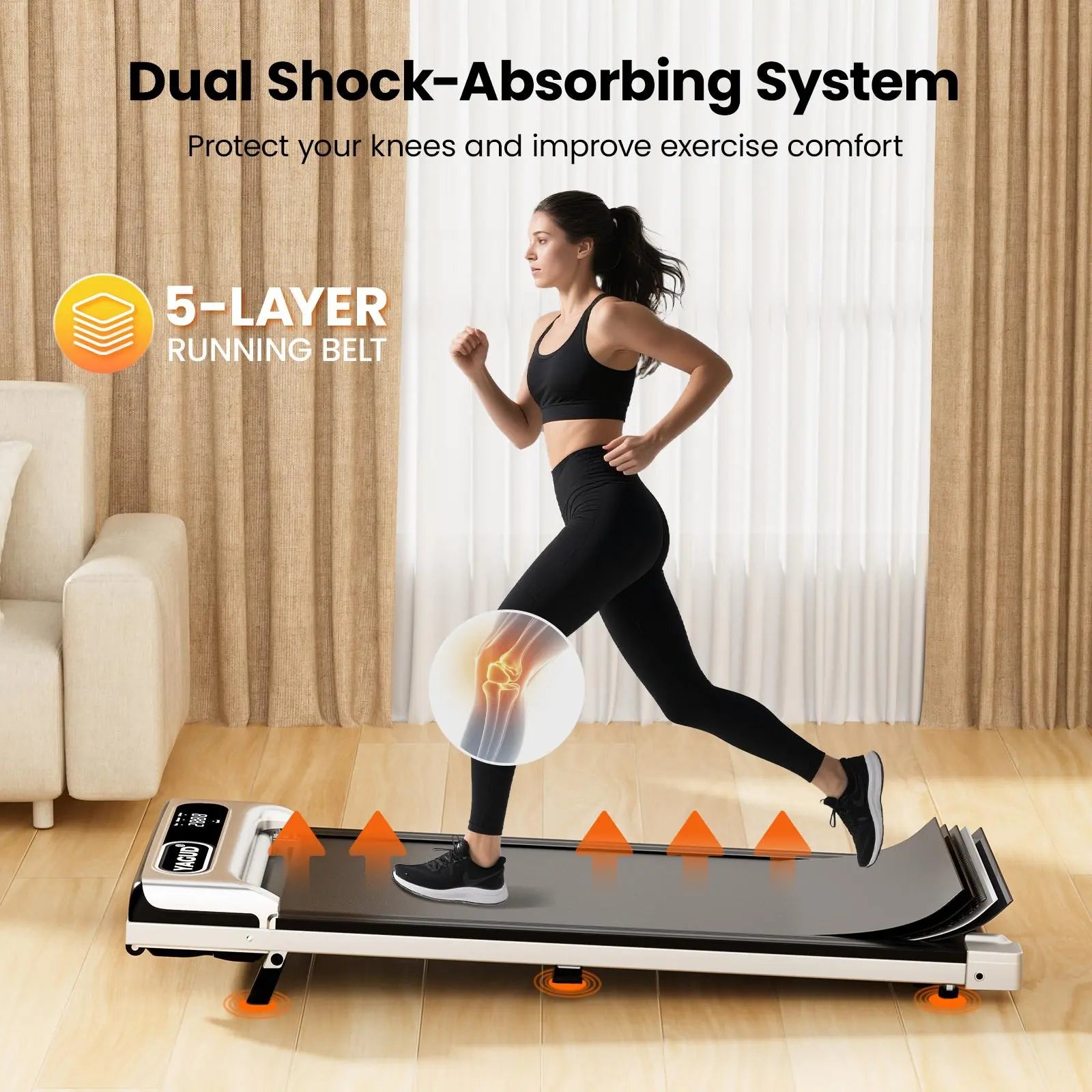 Foldable Adjustable Incline Treadmill | Silent Walking Pad for Home Workouts