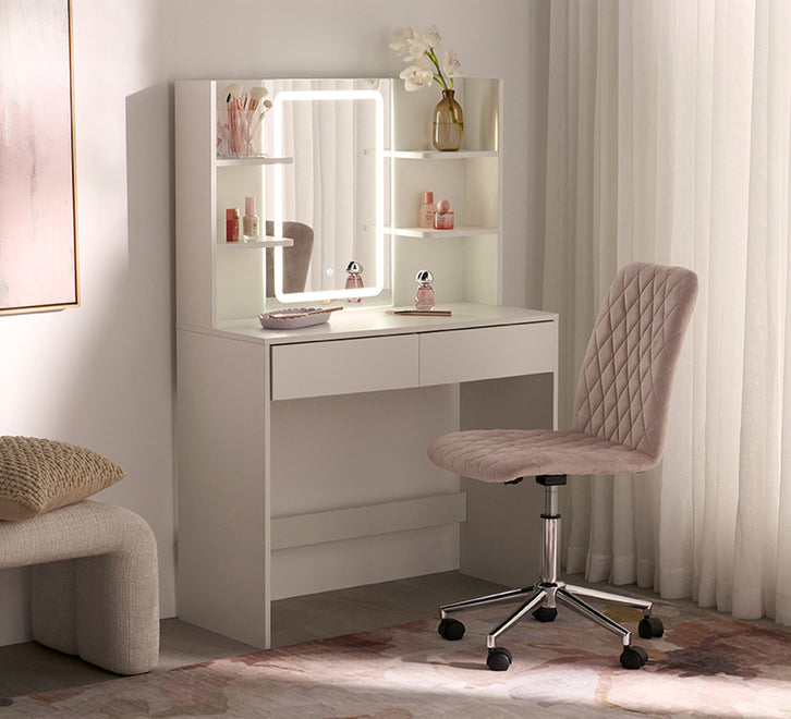 Glow Up White Makeup Table