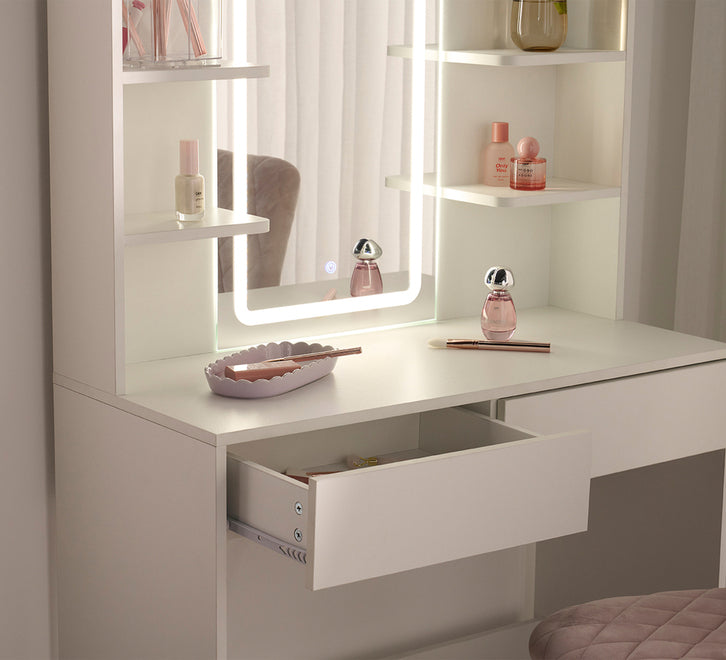 Glow Up White Makeup Table