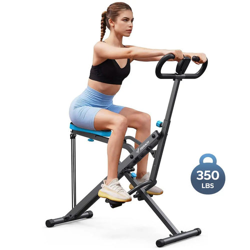 2-in-1 Squat & Rowing Machine with Adjustable Resistance – 350lbs Capa