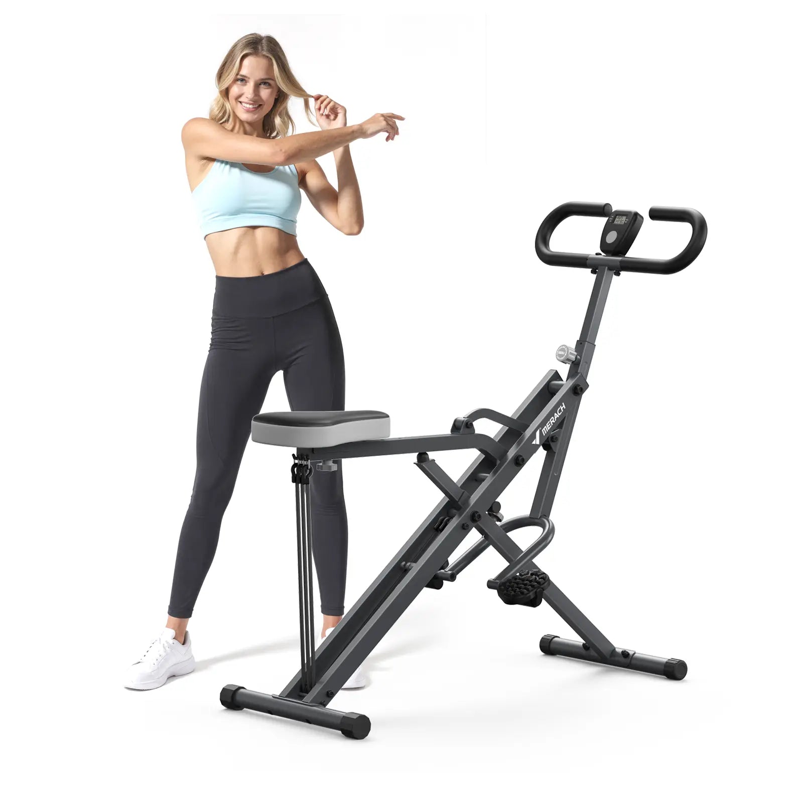 2-in-1 Squat & Rowing Machine with Adjustable Resistance – 350lbs Capa