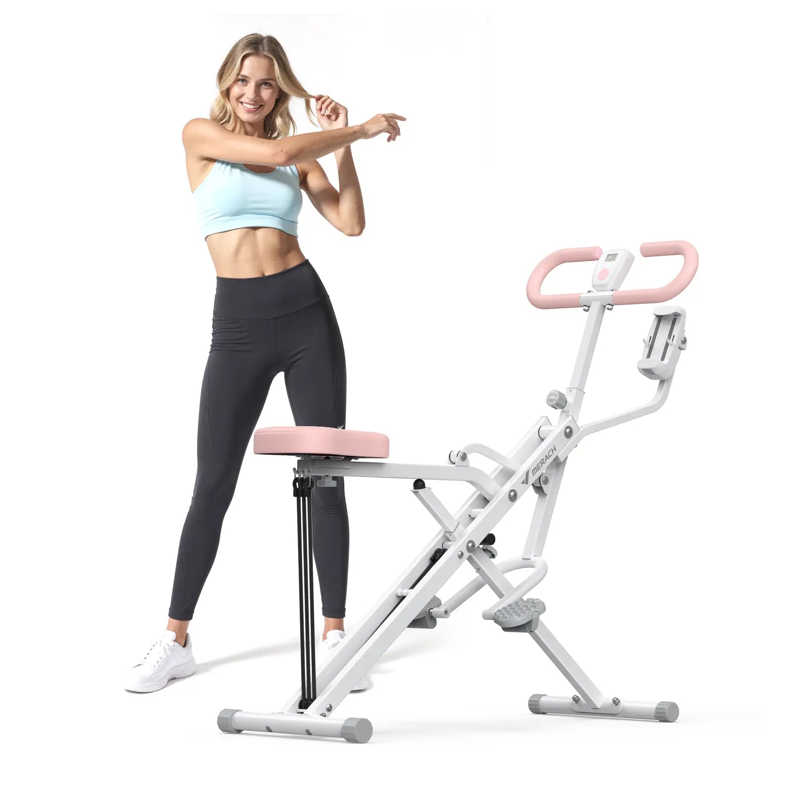 2-in-1 Squat & Rowing Machine with Adjustable Resistance – 350lbs Capa