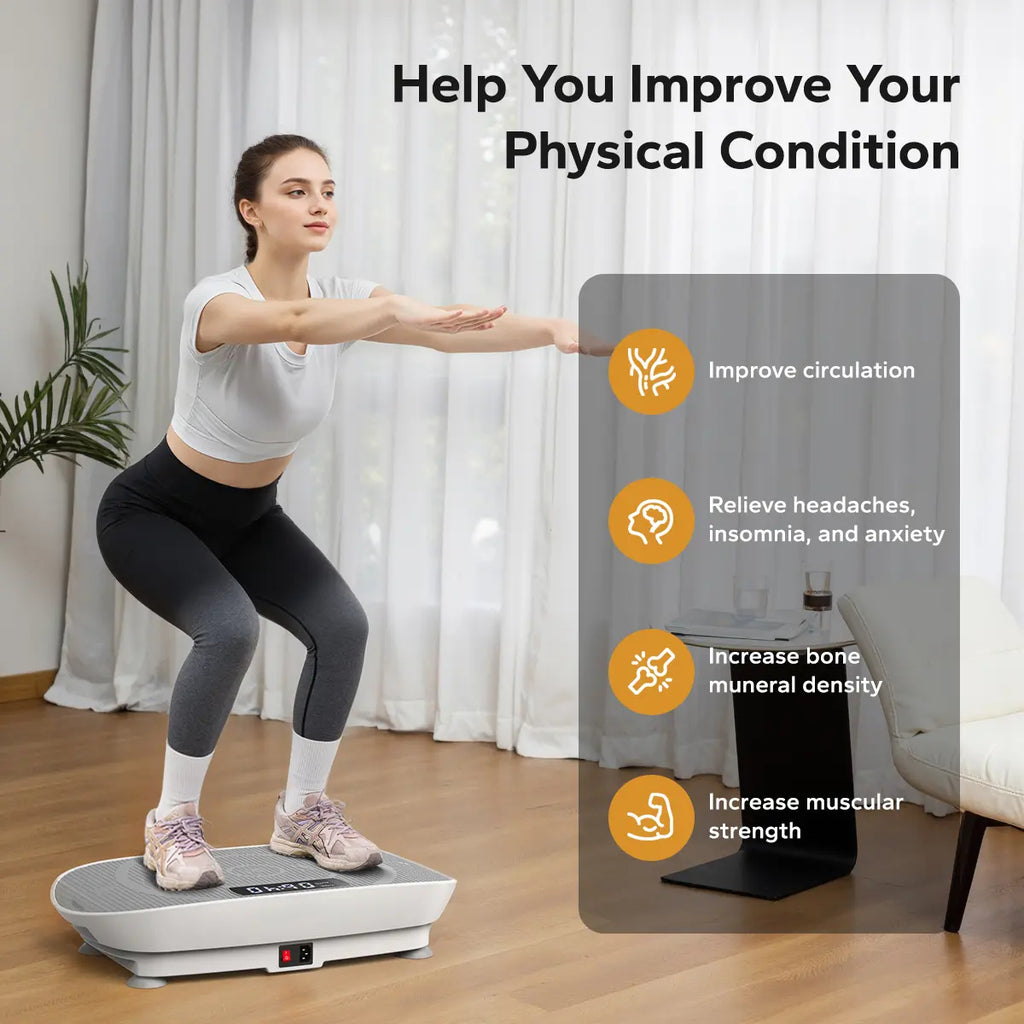 Summervibes Lymphatic Drainage Vibration Plate | 400LBS Home Gym Fitness Machine