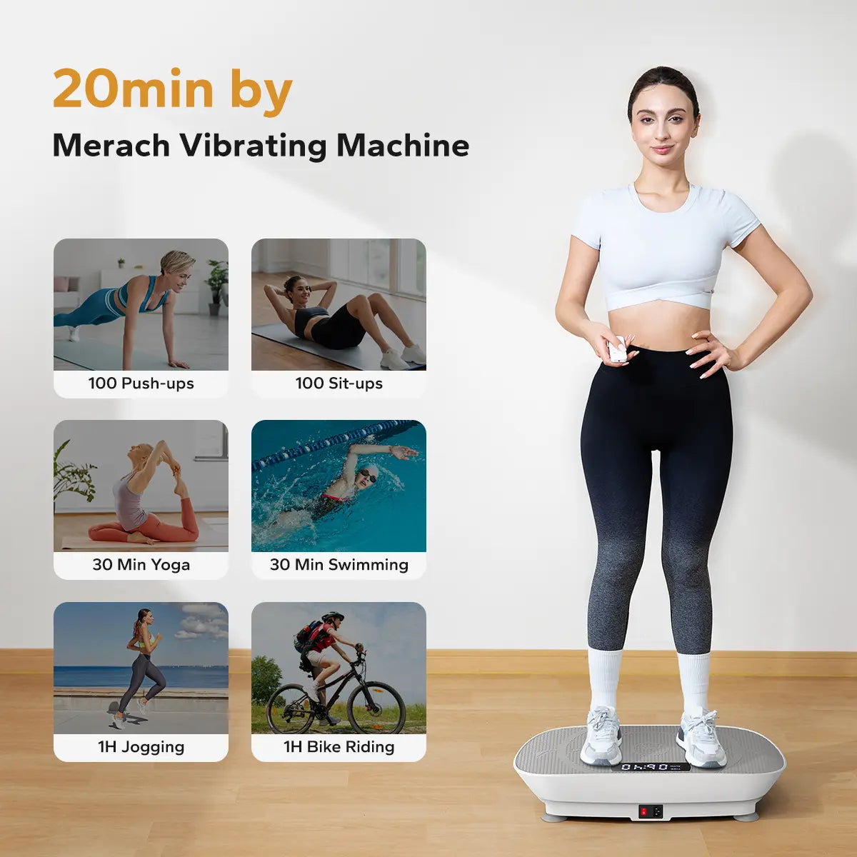 Summervibes Lymphatic Drainage Vibration Plate | 400LBS Home Gym Fitness Machine