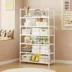 Sturdy Multi-Tier Metal Organizer Shelf, Practical Storage Furniture for Indoor Kitchen Garage Use